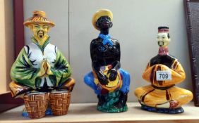 3 vintage Drioli figure decanters