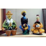 3 vintage Drioli figure decanters