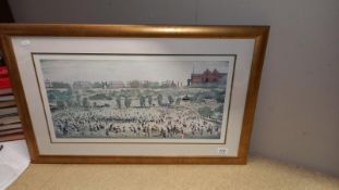 A framed and glazed L S Lowry print, 81cm x 52 cm COLLECT ONLY