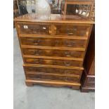 A dark wood stained faux chest of drawers television cabinet 80x47x H100 cm