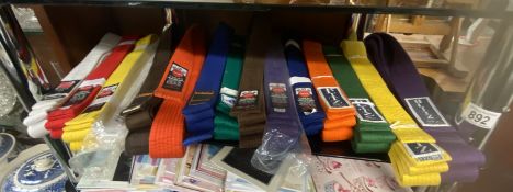 A quantity of martial arts belts