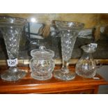 A mixed lot of cut glass