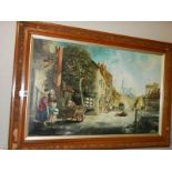 A framed oil on canvas Lincoln street scene signed Roy Alan, April 1981.