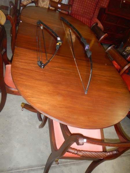 An oval mahogany dining chair with a set of six rail back chairs, COLLECT ONLY. - Image 3 of 3