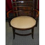 A mahogany inlaid bedroom chair. COLLECT ONLY.