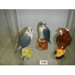 Three Royal Doulton Whyte and Mackay birds of prey decanters with some contents. osprey, Merlin