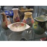 Five pieces of Radford pottery.