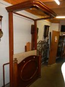 A Victorian mahogany half-tester bed, 5 foot wide COLLECT ONLY.