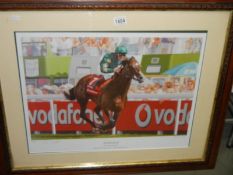 A framed and glazed print 'The Derby Epsom' 2007.