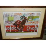 A framed and glazed print 'The Derby Epsom' 2007.