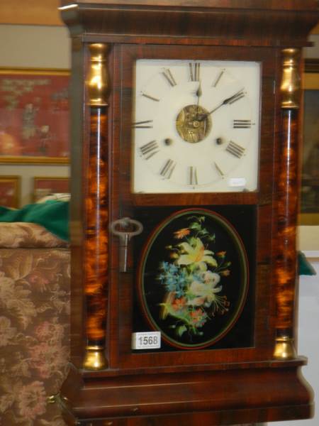 A Victorian mahogany wall clock, COLLECT ONLY.