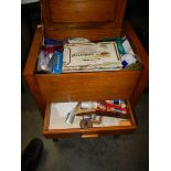 A good needlework box with contents.