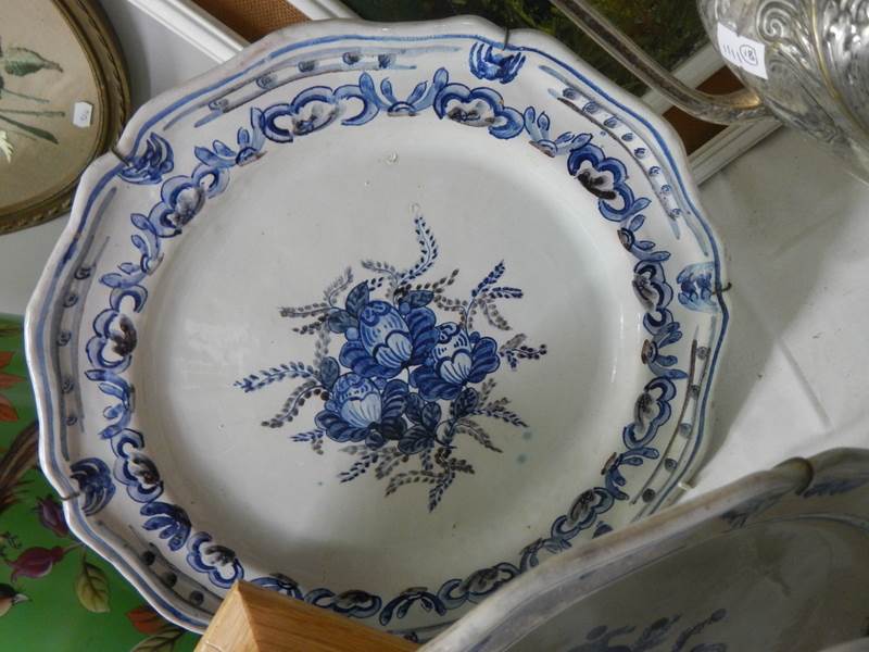 Three Delft style blue and white plates. - Image 2 of 4