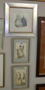 Three framed and glazed fashion studies.