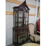 A 19th century French oak cabinet (vitrine), 107cm tall, COLLECT ONLY.