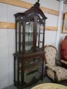 A 19th century French oak cabinet (vitrine), 107cm tall, COLLECT ONLY.