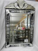 A mixed 20th century bevelled dressing table mirror, COLLECT ONLY.