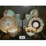 Four good fine China tea cups and saucers.