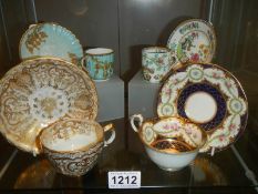 Four good fine China tea cups and saucers.