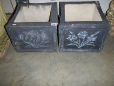 A pair of square garden pots. COLLECT ONLY.