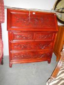 A heavy mahogany bureau, COLLECT ONLY.