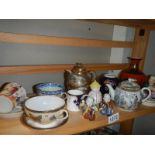 A mixed lot of oriental ceramics including tea ware.