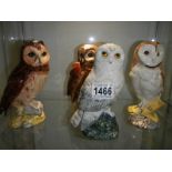 Four Royal Doulton Whyte and Mackay owls.