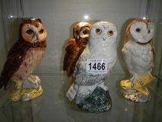 Four Royal Doulton Whyte and Mackay owls.