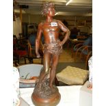 A large heavy bronze swivel figure, 67 cm tall.