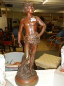 A large heavy bronze swivel figure, 67 cm tall.