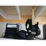 A Jumor electric guitar with Elevation amplifier and soft case. COLLECT ONLY.