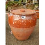 A terracotta pot with lid, COLLECT ONLY