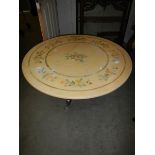 An Italian Scaliioli marble top coffee table, 100 cm diameter, COLLECT ONLY.