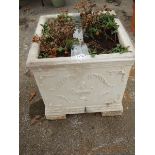 A heavy square garden planter, COLLECT ONLY.