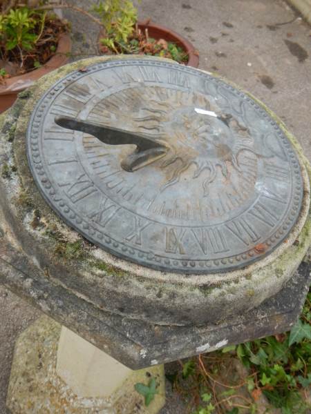 A garden plinth with brass sundial. COLLECT ONLY. - Image 2 of 2