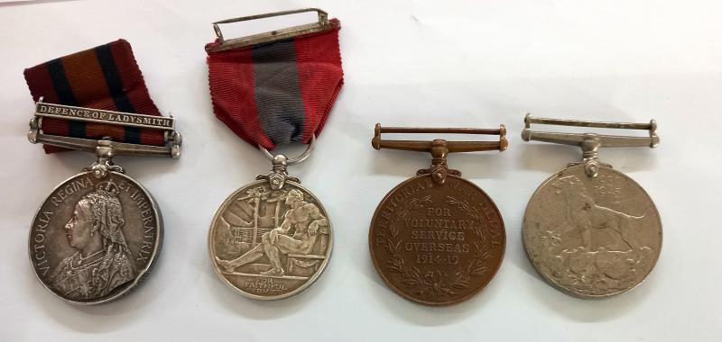 A collection of medals including Victoria Defence of Ladysmith medal for Pte G Bennett, - Image 6 of 8