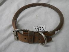 An old leather dog collar.