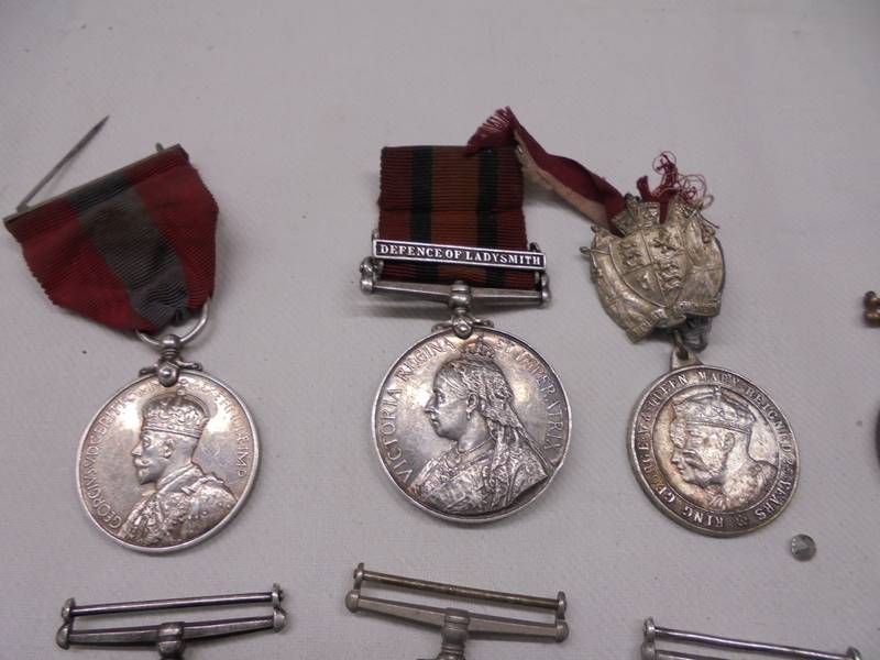 A collection of medals including Victoria Defence of Ladysmith medal for Pte G Bennett, - Image 3 of 8
