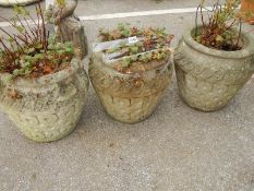 Three garden pots, COLLECT ONLY.