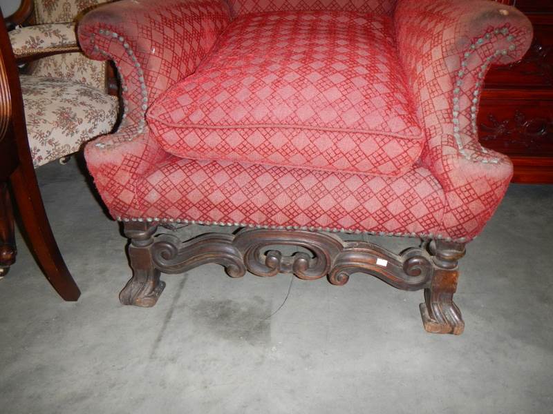 A huge Victorian throne style wing armchair, COLLECT ONLY. - Image 2 of 2