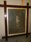 A framed and glazed picture of the crucifiction, COLLECT ONLY.