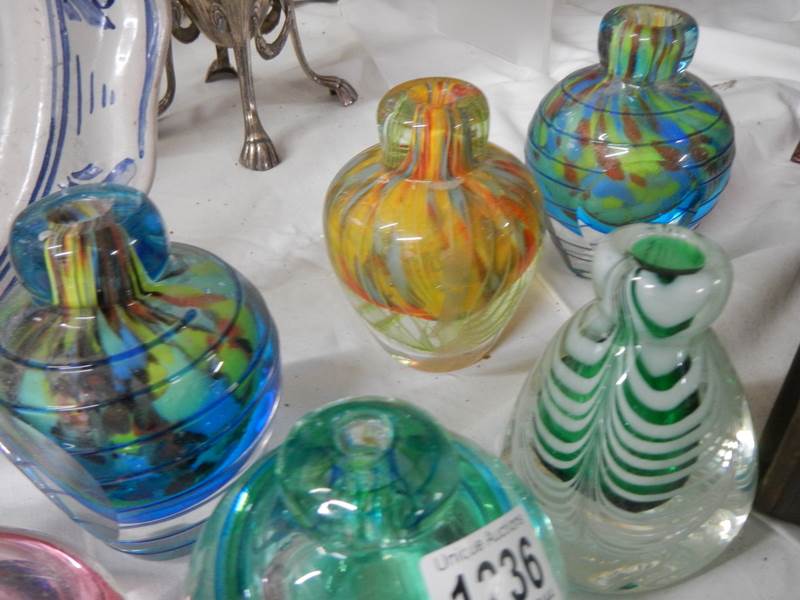 Six good coloured glass bud vases. - Image 2 of 3