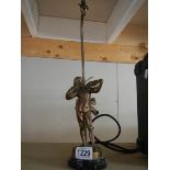 A small gilded bronze table lamp, a/f.