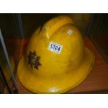 A vintage Lincolnshire fire brigade helmet,
