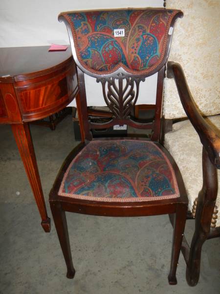 An Edwardian bedroom chair, COLLECT ONLY.