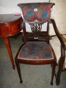 An Edwardian bedroom chair, COLLECT ONLY.