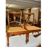A good pair of late Victorian mahogany inlaid bedroom chairs.