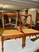 A good pair of late Victorian mahogany inlaid bedroom chairs.