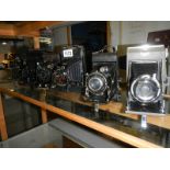 Six vintage folding camera's.