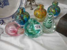 Six good coloured glass bud vases.